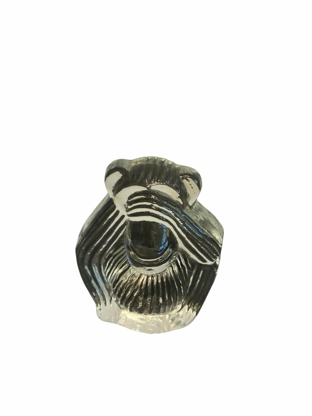 Vintage Viking Glass "See No Evil" Glass Monkey Paperweight